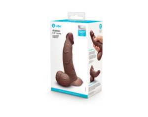 b-Vibe Slipskin Dildo 6.5in Curved Brown