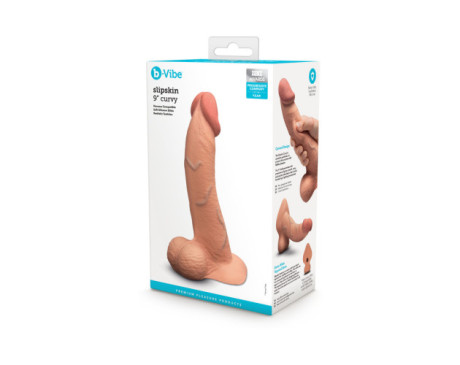 b-Vibe Slipskin Dildo 9in Curved Mocha