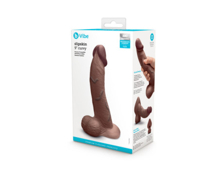 b-Vibe Slipskin Dildo 9in Curved Brown