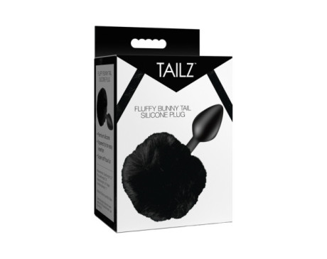 Tailz Fluffy Bunny Tail Sili Plug Blk