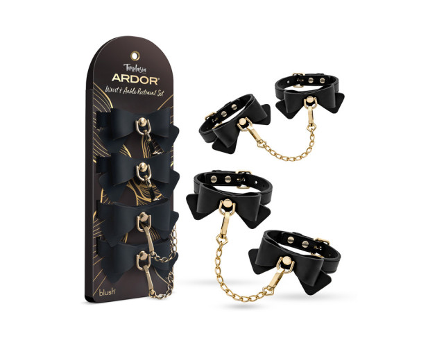 Temptasia Ardor Wrist&Ankle Restr Bk/Bow