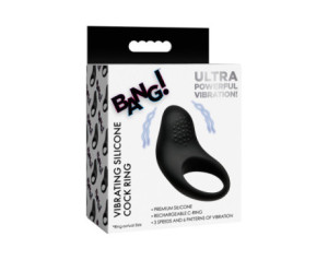 BANG! Vibrating Silicone Cock Ring Black