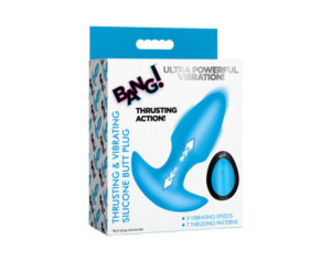 BANG! Thrusting & Vibrating Sil Plug Blu