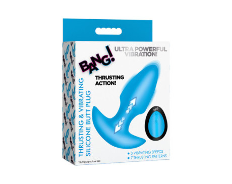 BANG! Thrusting & Vibrating Sil Plug Blu