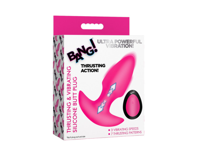 BANG! Thrusting & Vibrating Sil Plug Pnk
