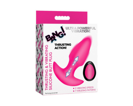 BANG! Thrusting & Vibrating Sil Plug Pnk