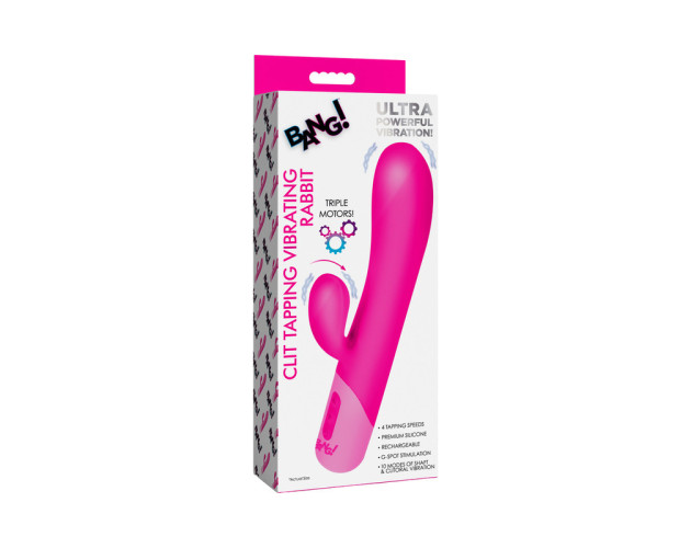 BANG! Clit Tapping Vibrating Rabbit Pink