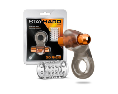 Stay Hard Vibrating Cock Ring Set Sleeve
