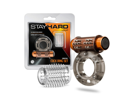 Stay Hard Vibrating Cock Ring Set Sleeve