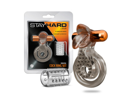 Stay Hard Vibrating Cock Ring Set Sleeve