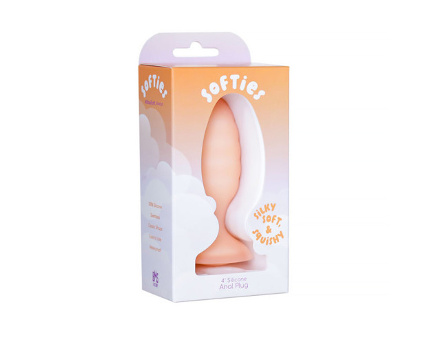 Softies Dual Layer Butt Plug 4in Orange