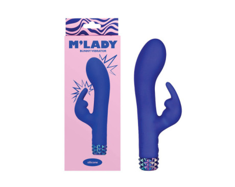 M'Lady Bunny Vibrator 6in Blue