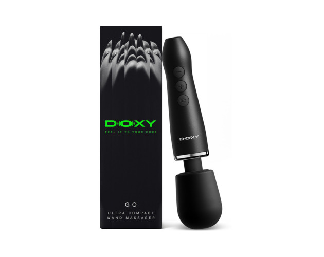Doxy Go Travel-Sized Wand Massager Black