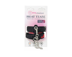 Heat Tease Flower Cuffs Black/Pink
