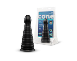 b-Vibe Cone 10in Tapered & Ribbed Dildo
