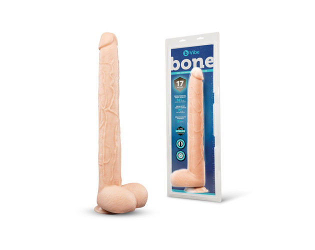 b-Vibe Bone 17in Deep-Insert Dildo Balls