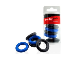 Hunkyjunk Jacker 5-Stack Cockring Blu/Bk