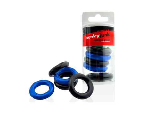 Hunkyjunk Jacker 5-Stack Cockring Blu/Bk