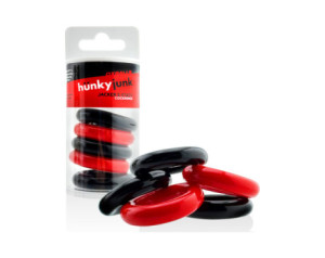 Hunkyjunk Jacker 5-Stack Cockring Red/Bk