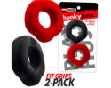 Hunkyjunk Fit Grips 2pk Cockrings Bk/Red