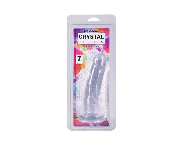 Crystal Jellies Realistic Cock 7in Clear
