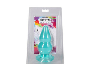 Crystal Jellies Double Pop Plug 6in Teal