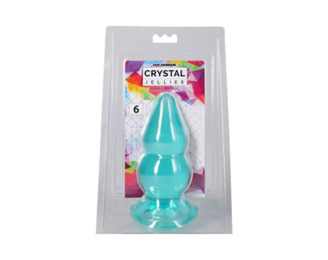 Crystal Jellies Double Pop Plug 6in Teal