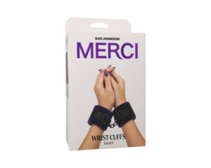 Merci Velvet Wrist Cuffs Violet/Black