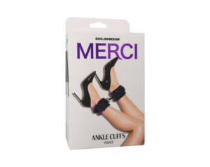 Merci Velvet Ankle Cuffs Violet/Black