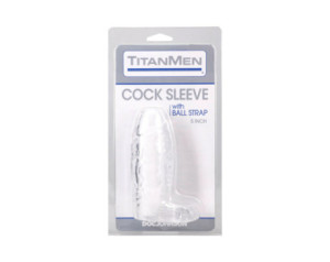 TitanMen CockSleeve Ball Strap 5in Clear