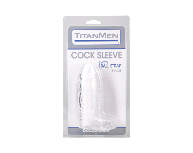 TitanMen CockSleeve Ball Strap 5in Clear