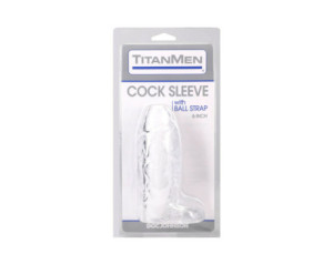 TitanMen CockSleeve Ball Strap 6in Clear