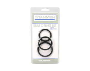 TitanMen Slim C-Ring 3pc Sili Set Black