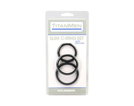 TitanMen Slim C-Ring 3pc Sili Set Black
