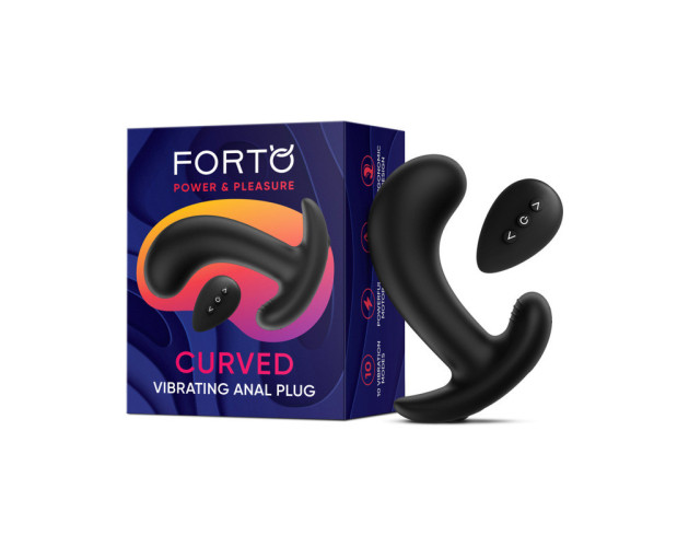 Forto Curved Vibrating Plug Black