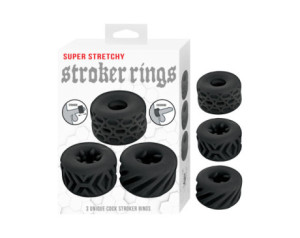 Super Stretchy Stroker Rings 3 Pack Blac